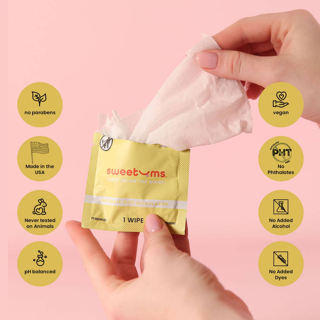 Sweetums Intimate Wipes Pina Colada Flavor 10-Pack