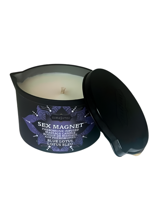 Pheromone Infused Massage Candle- Blue Lotus