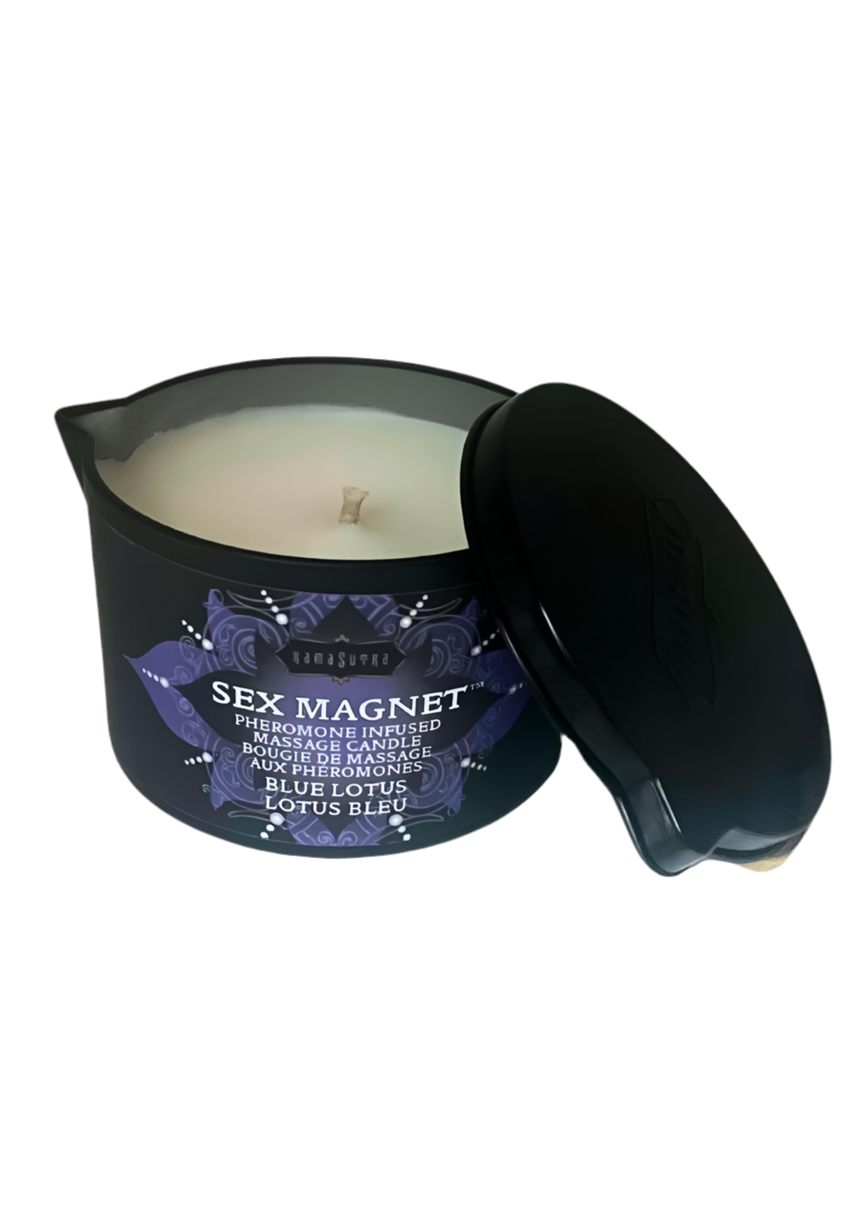 Pheromone Infused Massage Candle- Blue Lotus