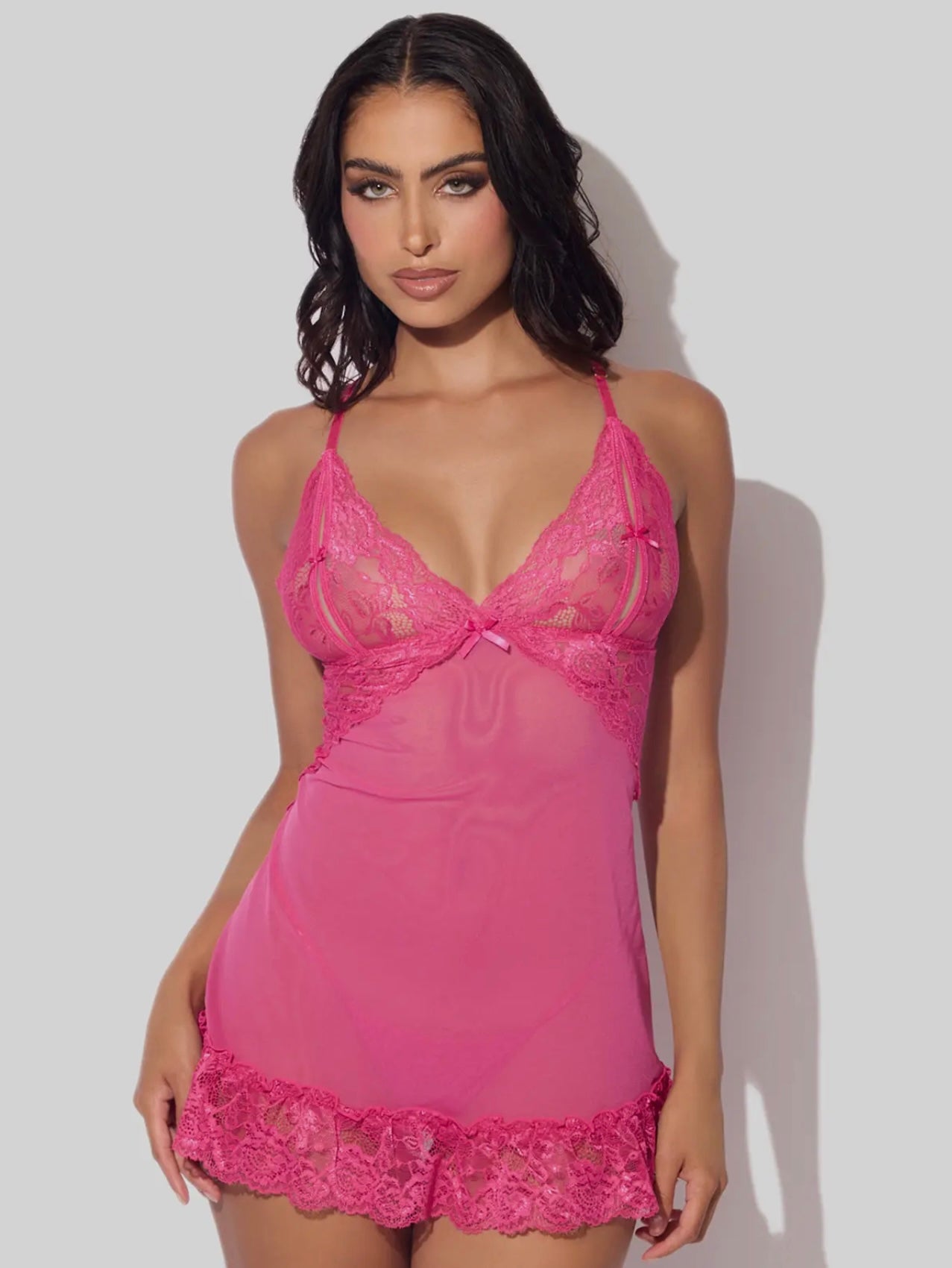 Harlow Lace & Mesh Babydoll & G-String Set