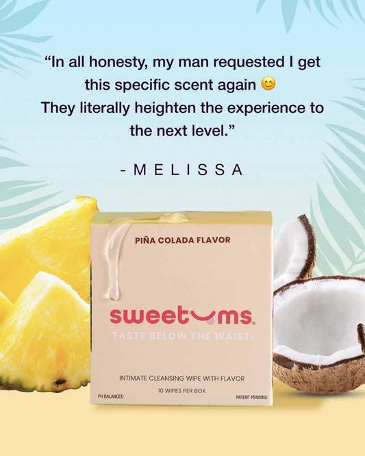 Sweetums Intimate Wipes Pina Colada Flavor 10-Pack
