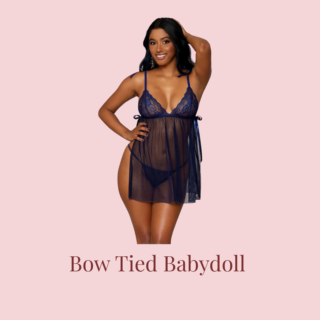 Bow-Tied Babydoll & Matching G-String