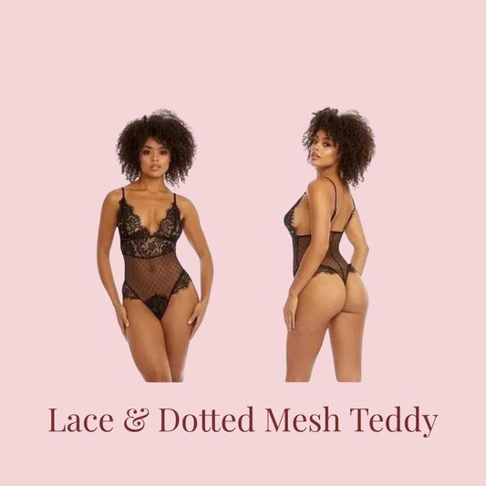 Eyelash Lace & Dotted Mesh Teddy