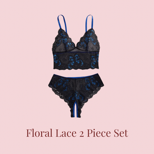 Floral Lace 2 Piece Lingerie Set